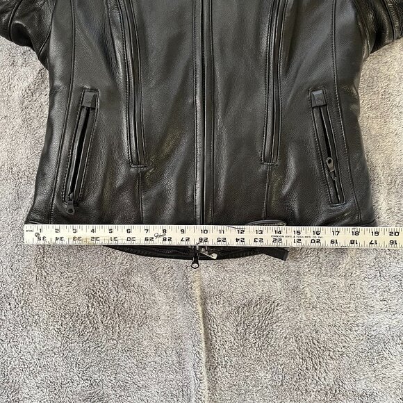 Women’s Harley Davidson Black Leather FXRG Heavy Layer Jacket Med #98520-05VW - Picture 6 of 16